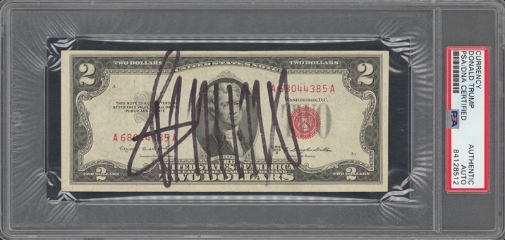 Donald Trump Signed Red Seal US $2 Bill (PSA/DNA)